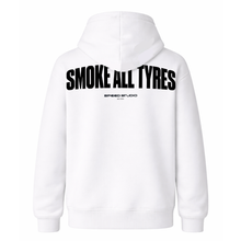 Load image into Gallery viewer, "Smoke All Tyres" Hoodie - White